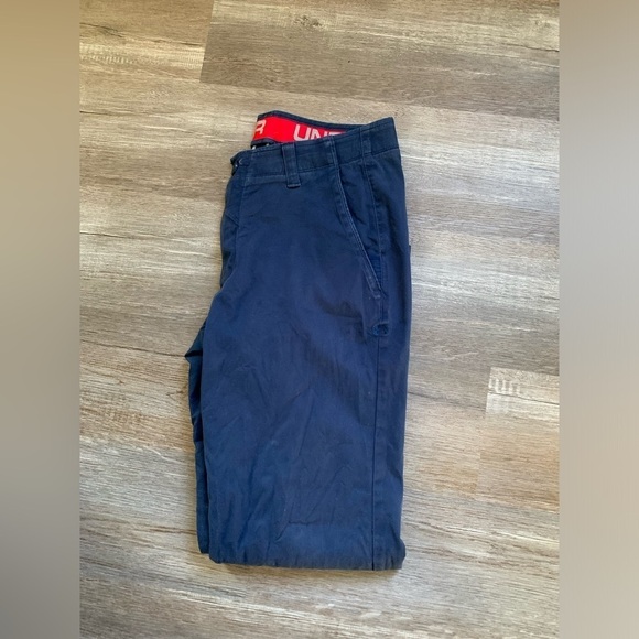 Under Amour Casual Pants Golf Pants Work Pants Khaki Blue Size 34 x 32 Men’s - Picture 10 of 11